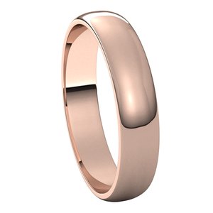 14K Rose 4 mm Half Round Light Band Size 6 - BN & CO JEWELRY