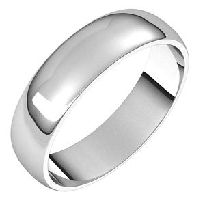 Sterling Silver 5 mm Half Round Light Band Size 7.5 - BN & CO JEWELRY