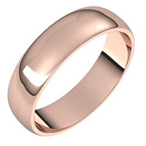 14K Rose 5 mm Half Round Light Band Size 8 - BN & CO JEWELRY