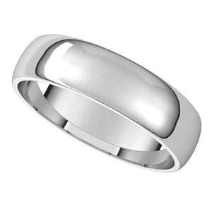 Sterling Silver 5 mm Half Round Light Band Size 7.5 - BN & CO JEWELRY