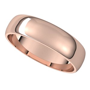14K Rose 5 mm Half Round Light Band Size 8 - BN & CO JEWELRY