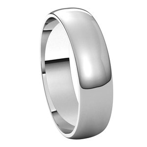 14K X1 White 5 mm Half Round Light Band Size 9.5 - BN & CO JEWELRY