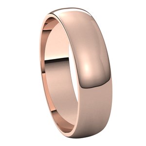 14K Rose 5 mm Half Round Light Band Size 8 - BN & CO JEWELRY