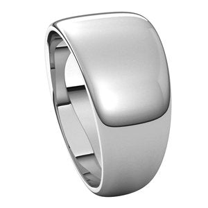 14K White 10 mm Half Round Tapered Band Size 8 - BN & CO JEWELRY