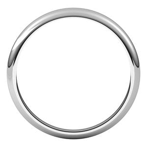 Platinum 3 mm Half Round Tapered Band Size 7.5 - BN & CO JEWELRY