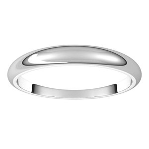 Platinum 3 mm Half Round Tapered Band Size 7.5 - BN & CO JEWELRY