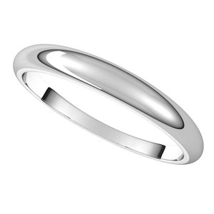 Platinum 3 mm Half Round Tapered Band Size 7.5 - BN & CO JEWELRY