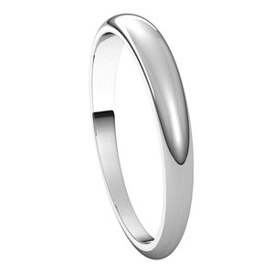 14K White 3 mm Half Round Tapered Band Size 4.5 - BN & CO JEWELRY
