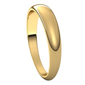 14K Yellow 4 mm Half Round Tapered Band Size 6 - BN & CO JEWELRY