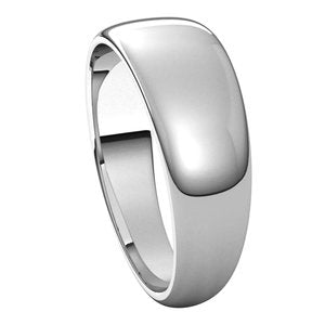 Sterling Silver 7 mm Half Round Tapered Band - BN & CO JEWELRY
