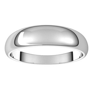 10K White 5 mm Half Round Tapered Band Size 7.5 - BN & CO JEWELRY