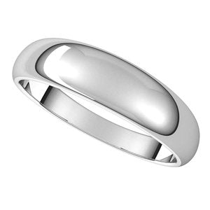 10K White 5 mm Half Round Tapered Band Size 7.5 - BN & CO JEWELRY