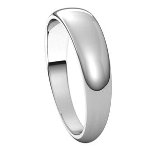 10K White 5 mm Half Round Tapered Band Size 7.5 - BN & CO JEWELRY