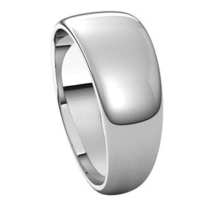 10K White 8 mm Half Round Tapered Band Size 10.5 - BN & CO JEWELRY