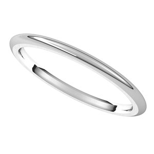 14K White 1.5 mm Half Round Comfort Fit Band Size 4.5 - BN & CO JEWELRY