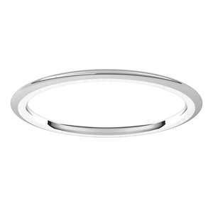 14K White 1 mm Half Round Comfort Fit Band Size 5.5 - BN & CO JEWELRY