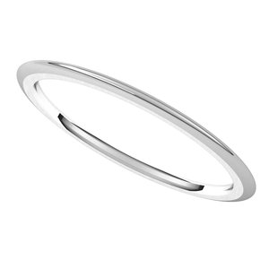 14K White 1 mm Half Round Comfort Fit Band Size 5.5 - BN & CO JEWELRY