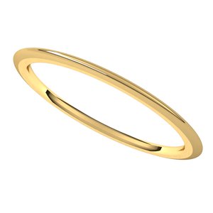 14K Yellow 1 mm Half Round Comfort Fit Band Size 6 - BN & CO JEWELRY