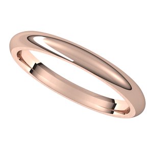 14K Rose 2.5 mm Half Round Comfort Fit Band Size 5.5 - BN & CO JEWELRY