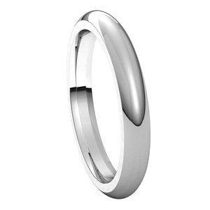 Platinum 3 mm Half Round Comfort Fit Band Size 6.5 - BN & CO JEWELRY