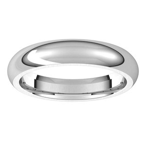 14K White 4 mm Half Round Comfort Fit Band Size 8 - BN & CO JEWELRY
