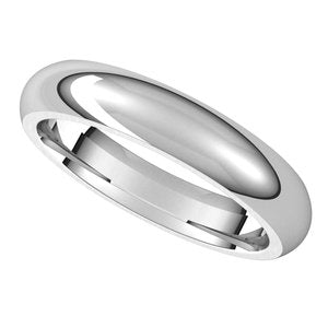 14K White 4 mm Half Round Comfort Fit Band Size 8 - BN & CO JEWELRY