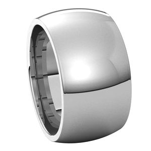 14K White 11 mm Half Round Comfort Fit Band Size 11 - BN & CO JEWELRY