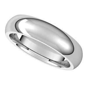 14K White 5 mm Half Round Comfort Fit Band Size 6 - BN & CO JEWELRY