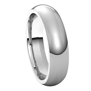 14K White 5 mm Half Round Comfort Fit Band Size 6 - BN & CO JEWELRY