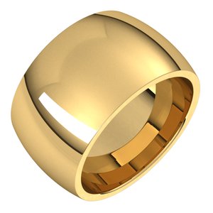 14K Yellow 12 mm Half Round Comfort Fit Band Size 9.5 - BN & CO JEWELRY
