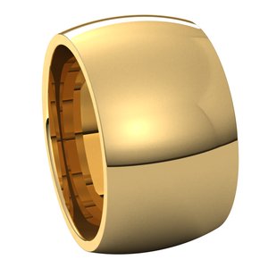 14K Yellow 12 mm Half Round Comfort Fit Band Size 9.5 - BN & CO JEWELRY