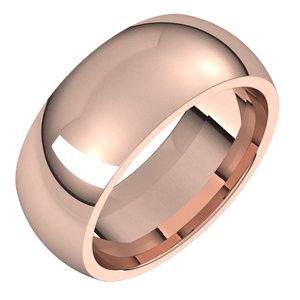 14K Rose 8 mm Half Round Comfort Fit Band Size 13 - BN & CO JEWELRY