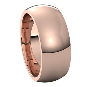 14K Rose 8 mm Half Round Comfort Fit Band Size 13 - BN & CO JEWELRY