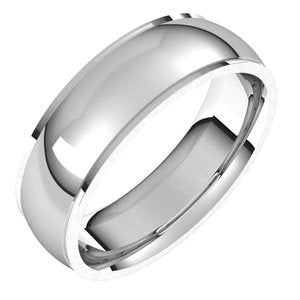 14K White 6 mm Comfort Fit Edge Band Size 10 - BN & CO JEWELRY