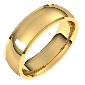 14K Yellow 6 mm Comfort Fit Edge Band Size 7.5 - BN & CO JEWELRY