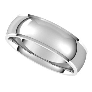 14K White 6 mm Comfort Fit Edge Band Size 10 - BN & CO JEWELRY