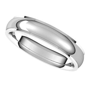 14K White 4 mm Comfort Fit Edge Band Size 12 - BN & CO JEWELRY