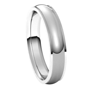 14K White 4 mm Comfort Fit Edge Band Size 12 - BN & CO JEWELRY
