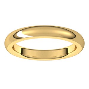 10K Yellow 3 mm Half Round Comfort Fit Heavy Band Size 6 - BN & CO JEWELRY