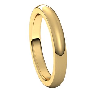 10K Yellow 3 mm Half Round Comfort Fit Heavy Band Size 6 - BN & CO JEWELRY