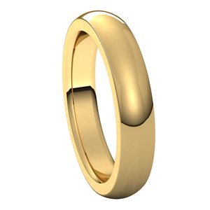 14K Yellow 4 mm Half Round Comfort Fit Heavy Band Size 8.5 - BN & CO JEWELRY