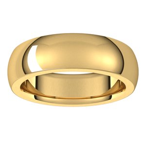 14K Yellow 6 mm Half Round Comfort Fit Heavy Band Size 10.5 - BN & CO JEWELRY
