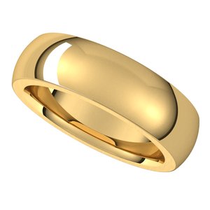 14K Yellow 6 mm Half Round Comfort Fit Heavy Band Size 10.5 - BN & CO JEWELRY