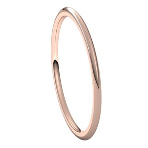 14K Rose 1 mm Half Round Comfort Fit Light Band Size 8 - BN & CO JEWELRY