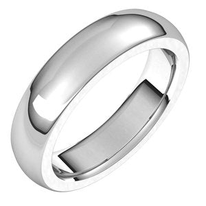 10K White 5 mm Half Round Comfort Fit Heavy Band Size 15 - BN & CO JEWELRY