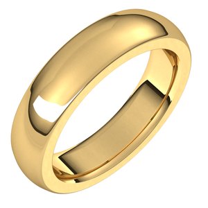 14K Yellow 5 mm Half Round Comfort Fit Heavy Band Size 10 - BN & CO JEWELRY