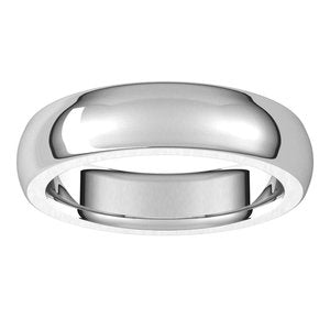 10K White 5 mm Half Round Comfort Fit Heavy Band Size 15 - BN & CO JEWELRY