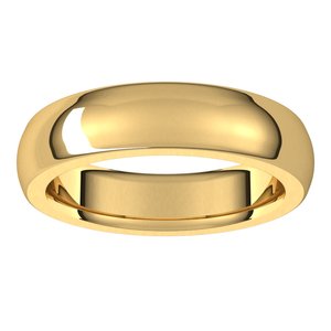 14K Yellow 5 mm Half Round Comfort Fit Heavy Band Size 10 - BN & CO JEWELRY