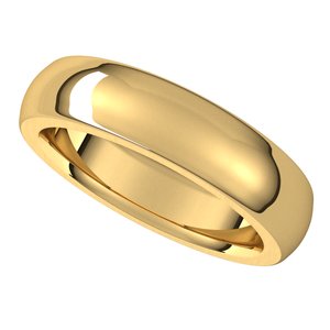 14K Yellow 5 mm Half Round Comfort Fit Heavy Band Size 10 - BN & CO JEWELRY