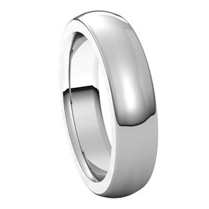 10K White 5 mm Half Round Comfort Fit Heavy Band Size 15 - BN & CO JEWELRY
